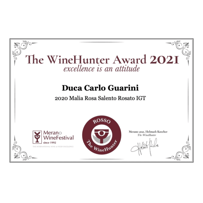 malvasia rosa Malia Winehunter Award 2021