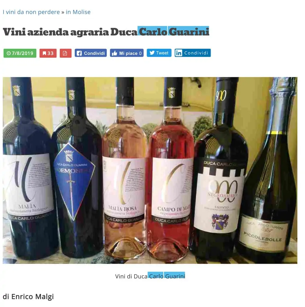 wineblog luigi pignataro vini guarini