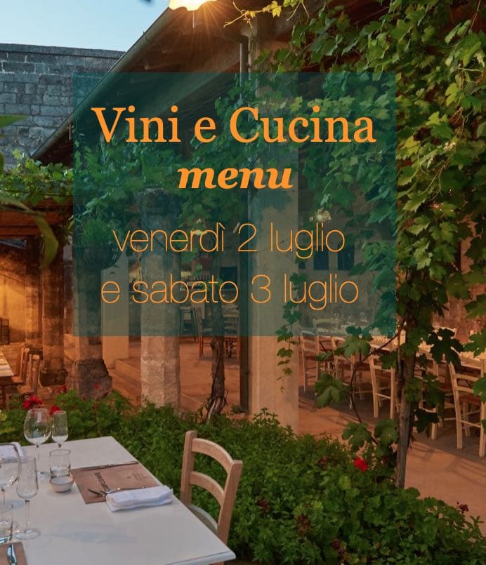 Menu Vini e Cucina 2-3 luglio 2021