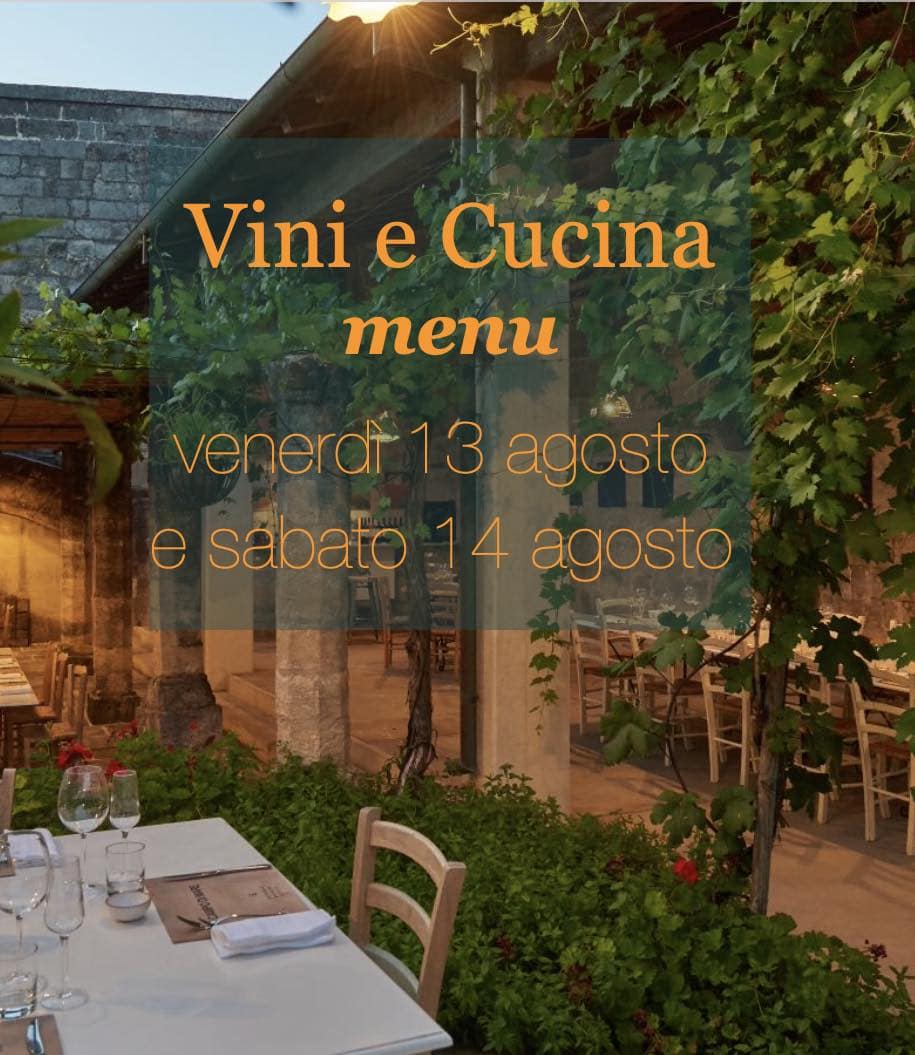 Vini e cucina 13 e 14 agosto 2021