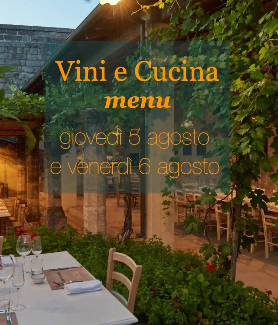 vini e cucina menù del 5 e 6 agosto 2021